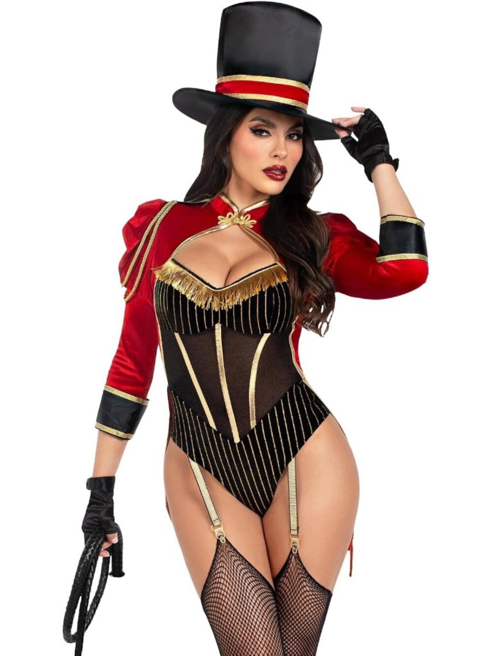 Ravishing Ringmaster Costume Set for Women - Velvet Tail Coat & Top Hat